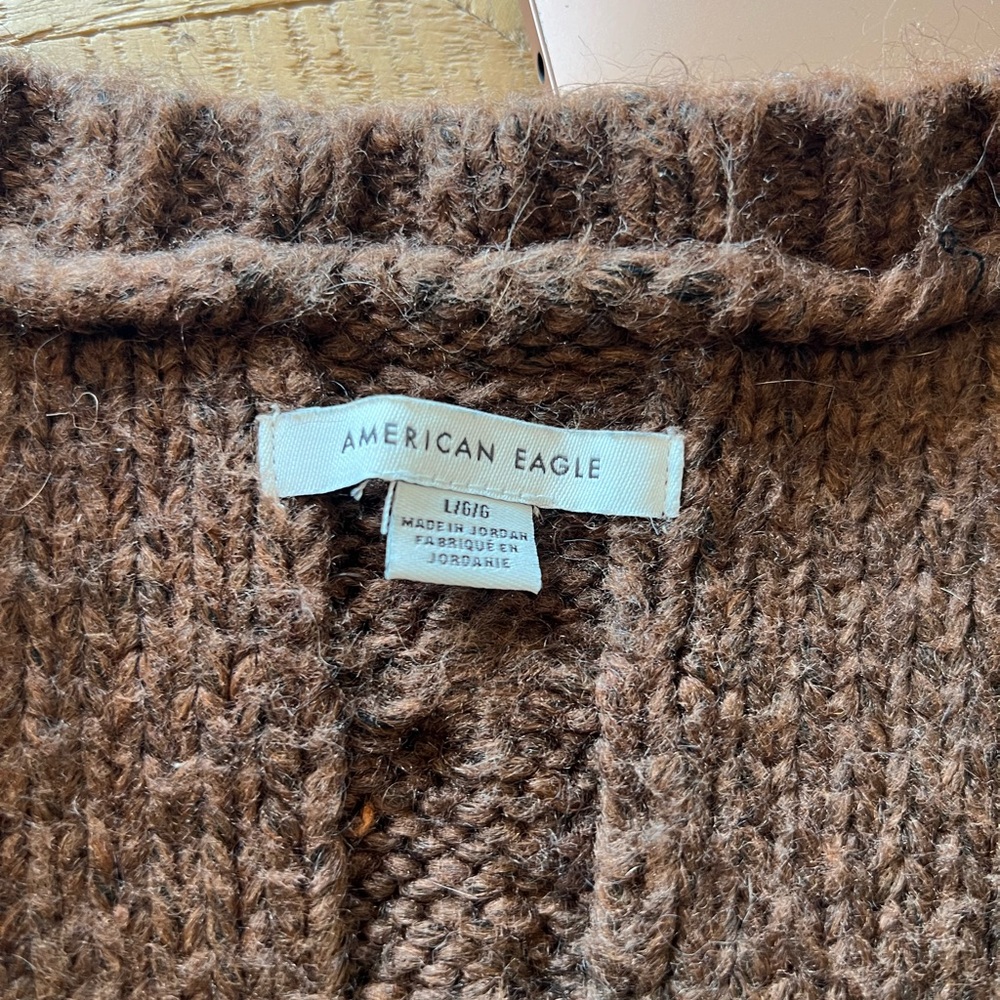 Brown Cable Knit Sweater Vest - American Eagle - Picture 6 of 6
